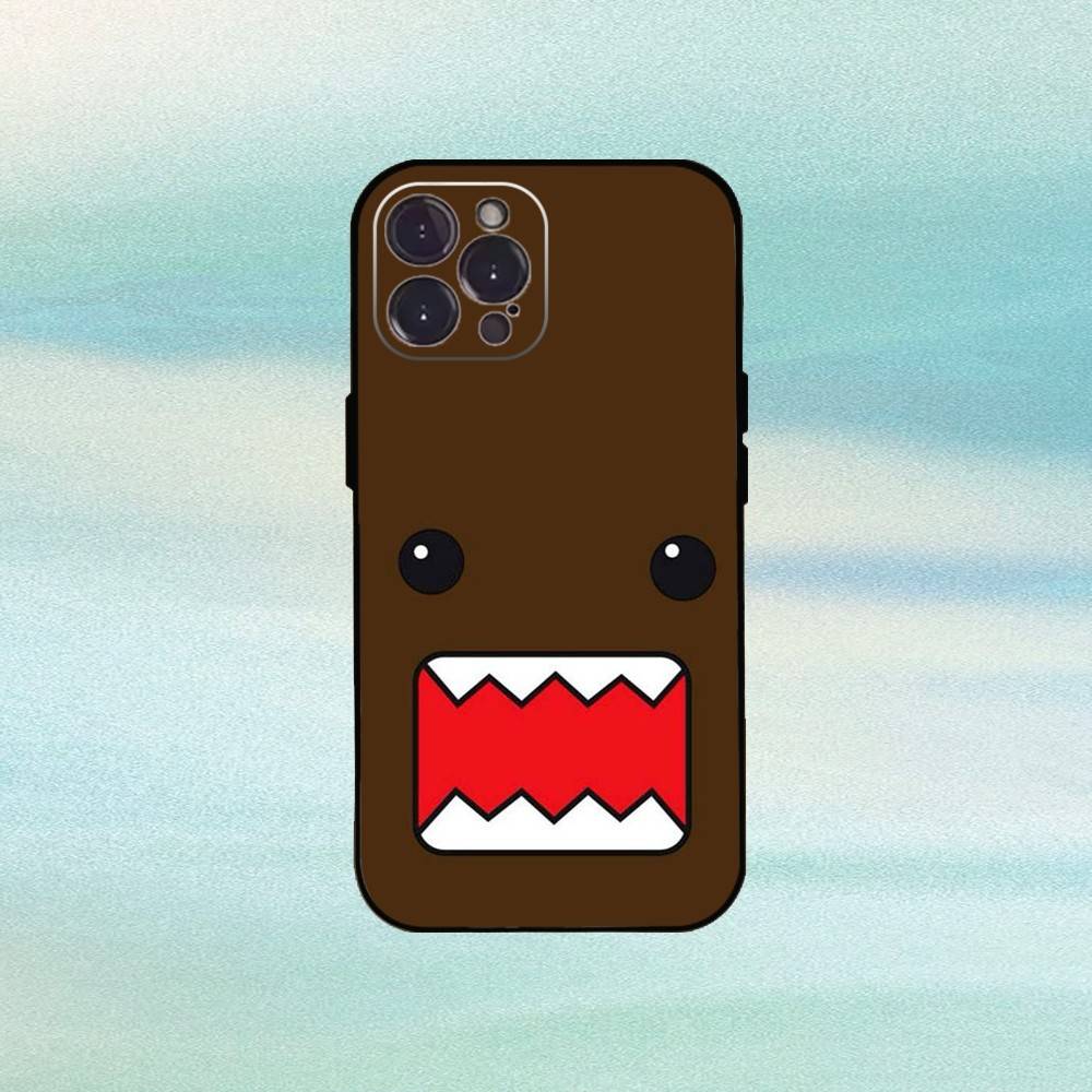Cute Domo-kun Phone Case For iPhone17,16,15,14,13,12Plus,Pro Max,XS,5G Soft Silicone Black Cover