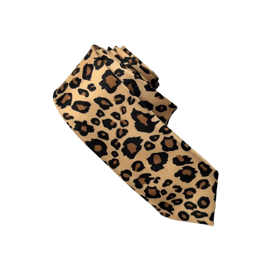 Men's Leopard Print Necktie for Formal and Casual Occasion Stylish Long Tie for Weddings Parties and Business Meetings