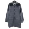 SHAREEF Made In Japan Check Pattern Stainless Collar Coat 2 Gray Men's Used