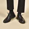Men'S Leather Shoes Business Dress Shoes First Layer Cowhide Lace-Up Flats Black Professional Work Shoes