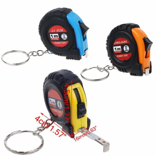 PULABO Durable Pull-Out Ruler Tape Measure Keychain Mini Pocket Size Metric 1m, Easy to Use and Effortless