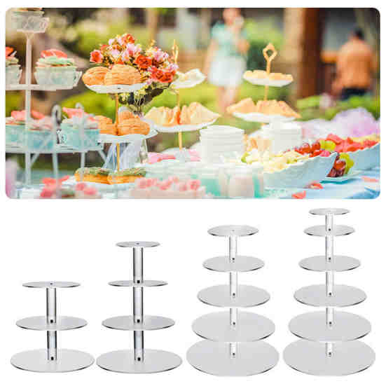Set Di 6 Alzate Per Torte Nere, Piedistalli E Vassoi A Più Livelli Per Cupcake, Decorazioni Feste