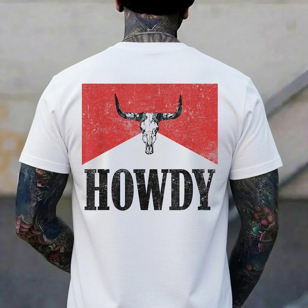 Vintage Bull Skull Hey There Howdy Western Country Cowgirl T-Shirt 3XL