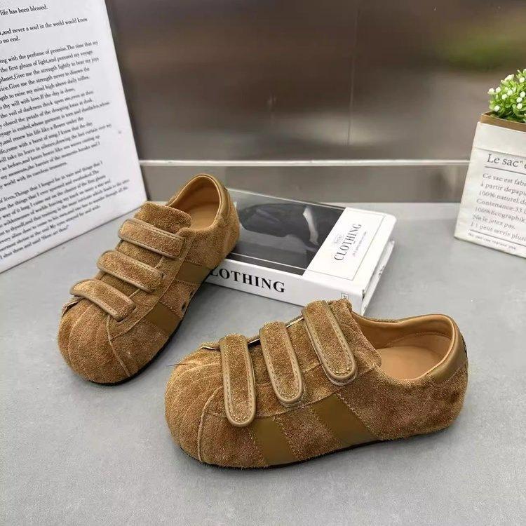 Shell head thick baseplate shoes new autumn stupid big head bread shoes flat casual