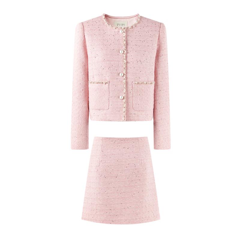 Элегантный двухпредметный комплект в стиле «Маленький аромат» с пайетками L