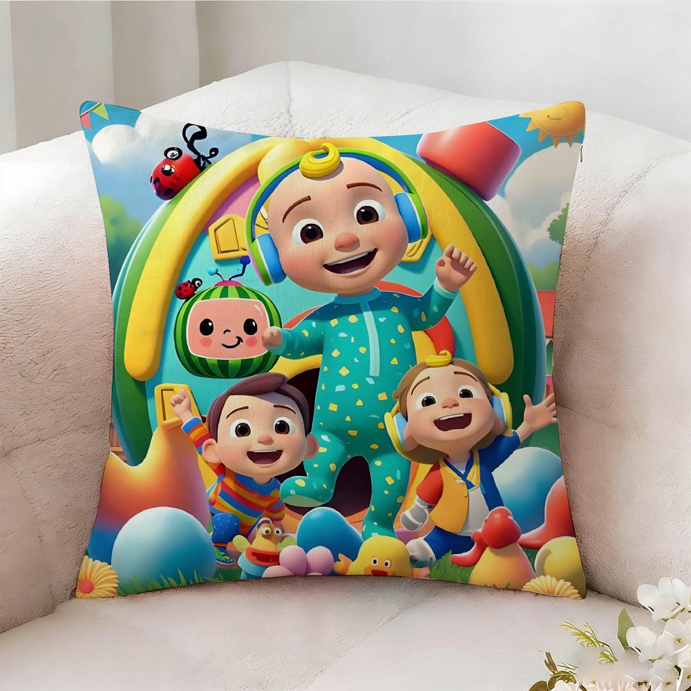 C-cocomelon Cartoon Pillow Case Pillowcase, Double-sided Printed, Sofa Cushion, Bedroom Headboard Pillow