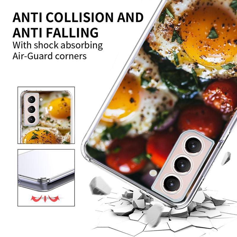 Delicious Egg Recipes for Breakfast Phone Case For Samsung Galaxy S25 Edge S24 S23 FE S21 S20 S10 Plus S22 S26 Ultra Cover Clear