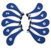 10pcs Golf Iron Head Cover with Number Printing Neoprene Zippered Golf Club Irons Covers Royal Blue