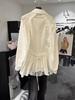 Korean Style 2026 Spring Waist-Cinching Lace Tie-Up Open Back Elegant Shirt