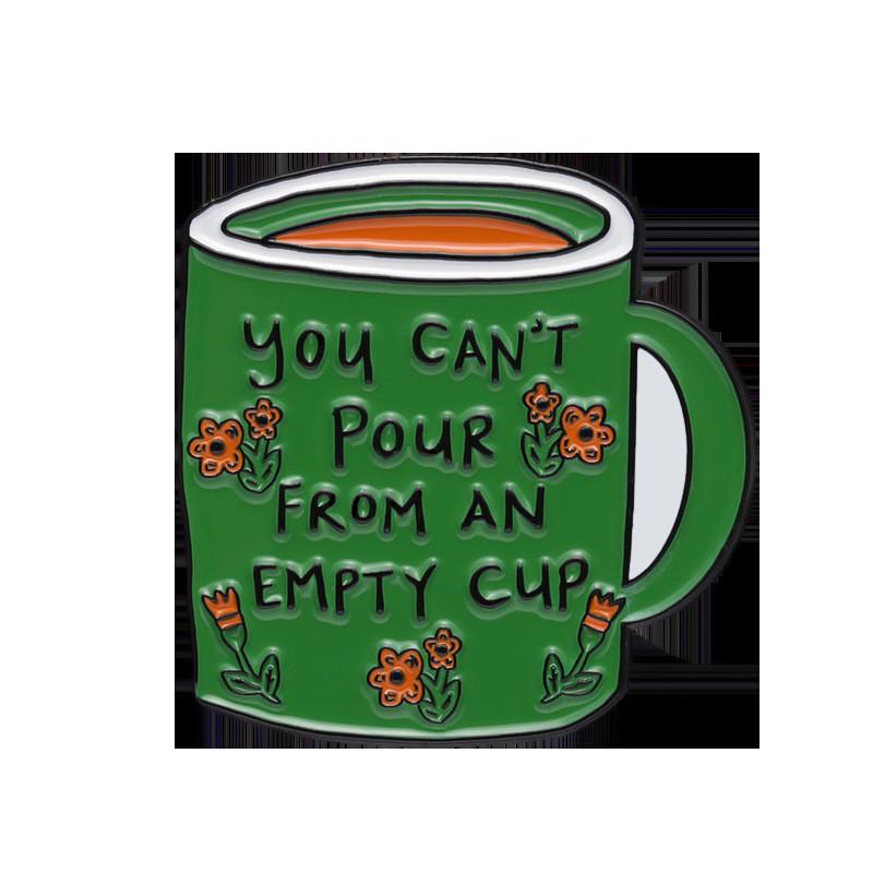 

Tea Colorful Elegant Cup Brooch Chic Metal Pin With Artistic Geometric Shapes For Styling Versatile XZ8707