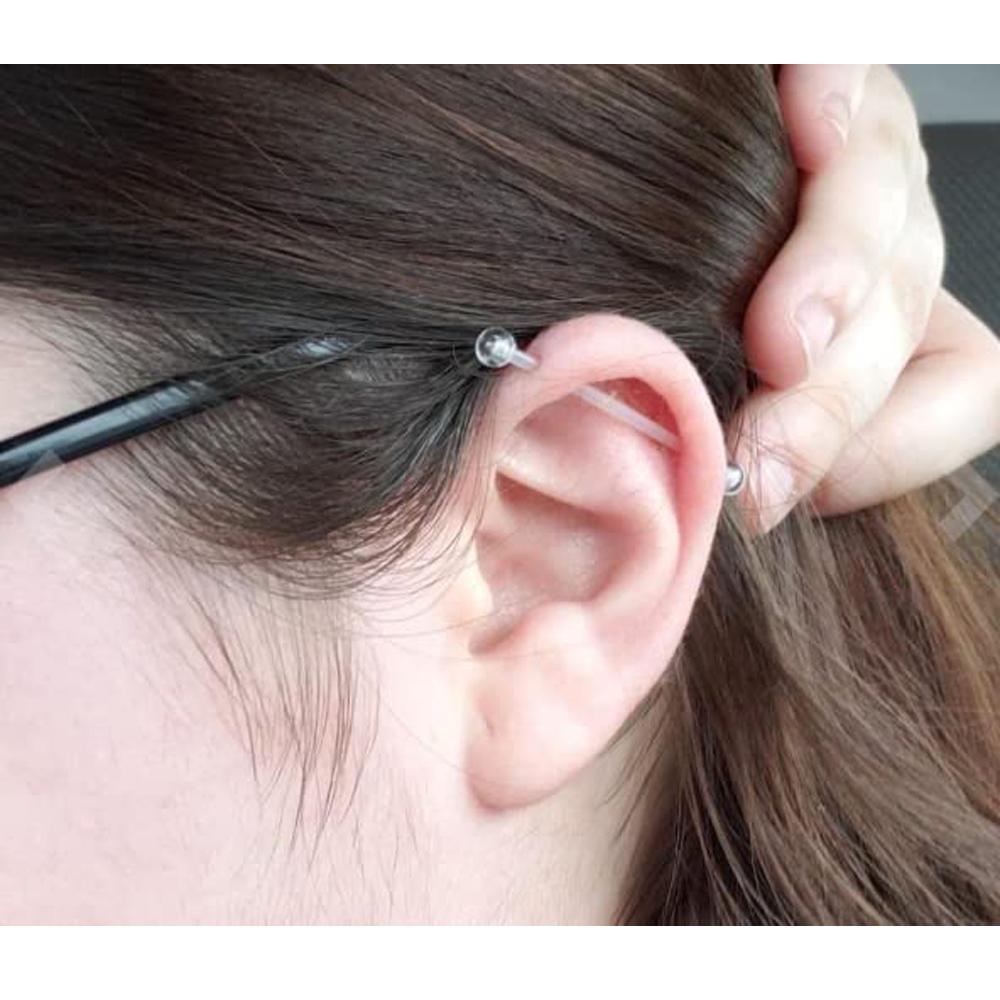 2-10 SZTUK 14G 16G Kolczyk Barbell Piercing Brwi Utrzymywacz Biżuteria Pierścień Języka Bioflex Plastikowy Przezroczysty Pierścień do Wargi Pępka Chrząstki 6-38mm