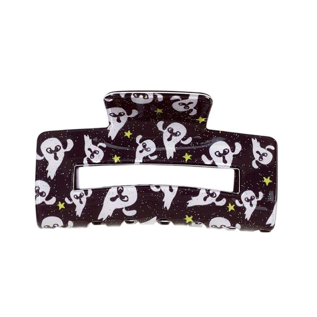 Halloween Dark Elements Imitation Acetate Hairpin T Print Square  Grip Clip