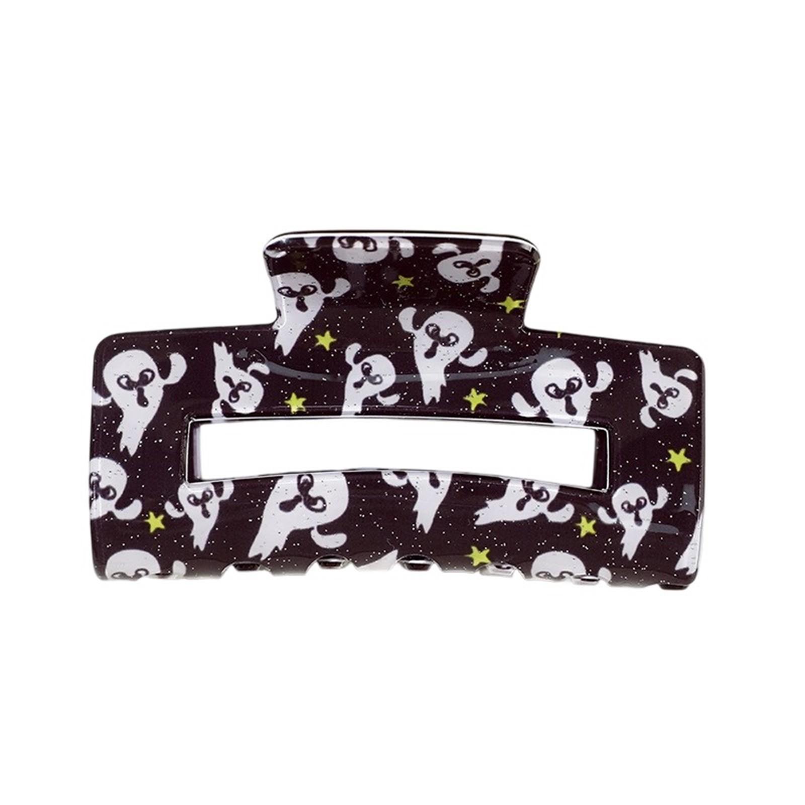 

Halloween Dark Elements Imitation Acetate Hairpin T Print Square Grip Clip One Size чорний