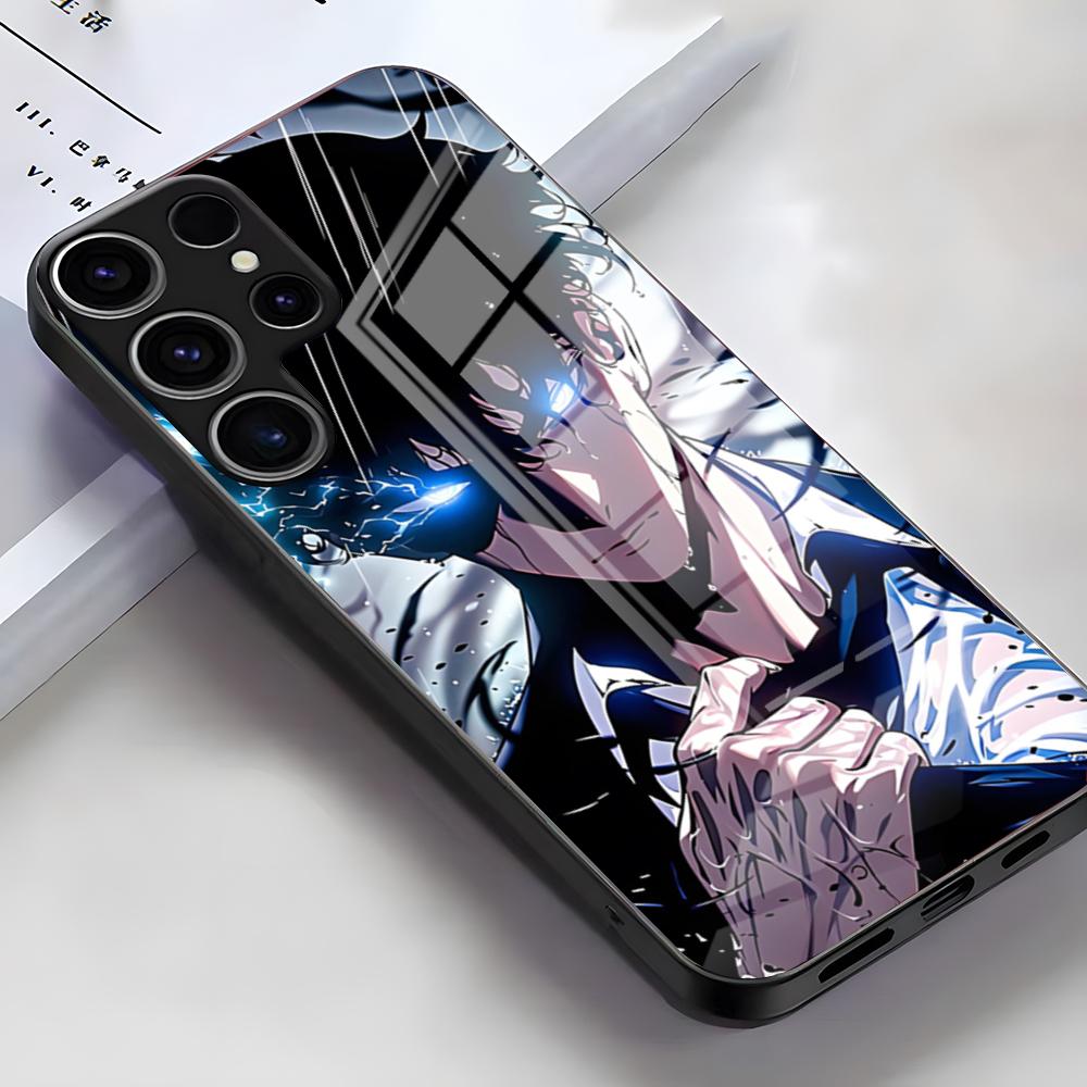 Anime S-Solos L-Levelings Hülle Für Samsung S25 Edge Ultra S23 S22 S21 S20 Ultra Plus S24 Fe A54 A53 A25 Glas Hülle