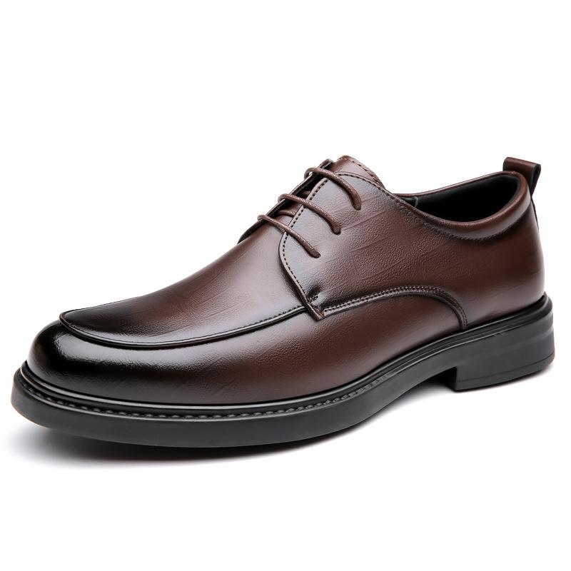 Leather Shoes Men's 2024 Summer New Business Dress Fashion Casual Shoes Men's Hollow Breathable Wedding Groom Shoes