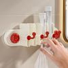 Suction Cup Toothpaste Storage Holder Large Capacity Space Saving Wall Mounted Storage Rack Punch Free Adjustable Baffle