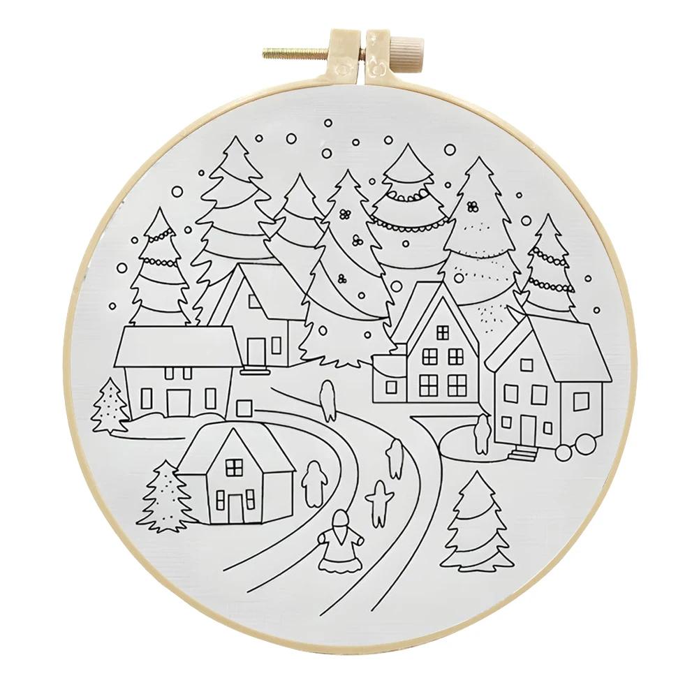 Vánoční vyšívací startovací sada se vzorem a návodem pro začátečníky DIY sada křížkové výšivky Vyšívací potřeby