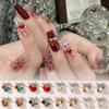 Popular Sparkly Pearl Wreath Bow & Flower Nail Art Accessories - Exquisite Transparent Wearable Decorations