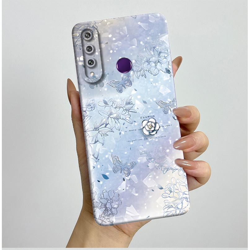 Für Huawei Y6p Hülle MED-LX9 Hübsche Schmetterlingsblumen Coque Weiche Flüssigsilikon Handyhülle Für Huawei Y7p Y 6p 2020 Rückseite