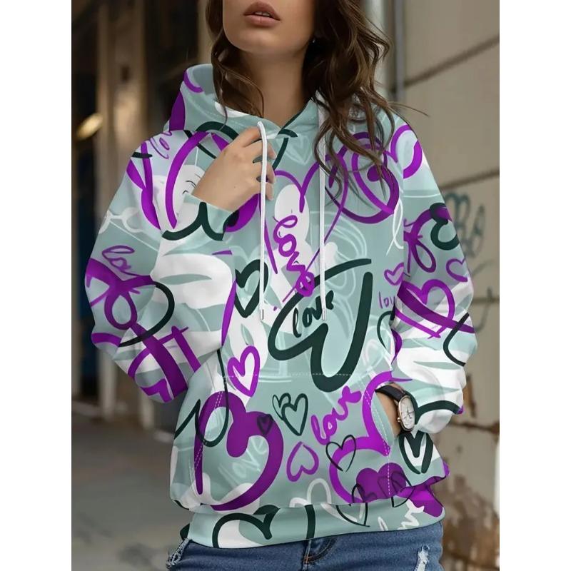 Women's Autumn and Winter 3D Printed Hooded Hoodies & Sweatshirts (women’s)