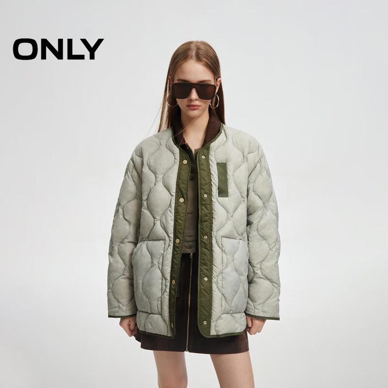 

ONLY Women s 90% Duck Down Color-block Lightweight Loose Fit Jacket M