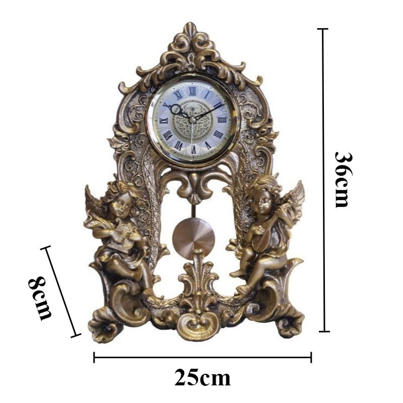 

Vintage Table Clock Retro Pendulum Desk Clock European Style Silent Antique Desktop Clocks Living Room Decoration Accessories