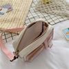 Japanse Style Kawaii Shoulder Canvas Bag Girls Student Small Mutipockets Transparent Crossbody Bags Women New