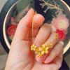 Luxury Pure Gold Real Gold Women's One-piece Chain Flower Necklace Sansheng Clavicle Chain