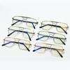 1111 retro casual glasses large frame double beam light and thin fashion men's flat glasses metal full frame anti-blue glasses
