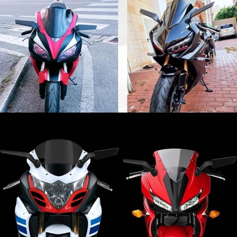 Motorcycle Modified LED Universal Rearview Glass Sport Motorcycle Left Right Side Wing Glass with LED Lights Replacement