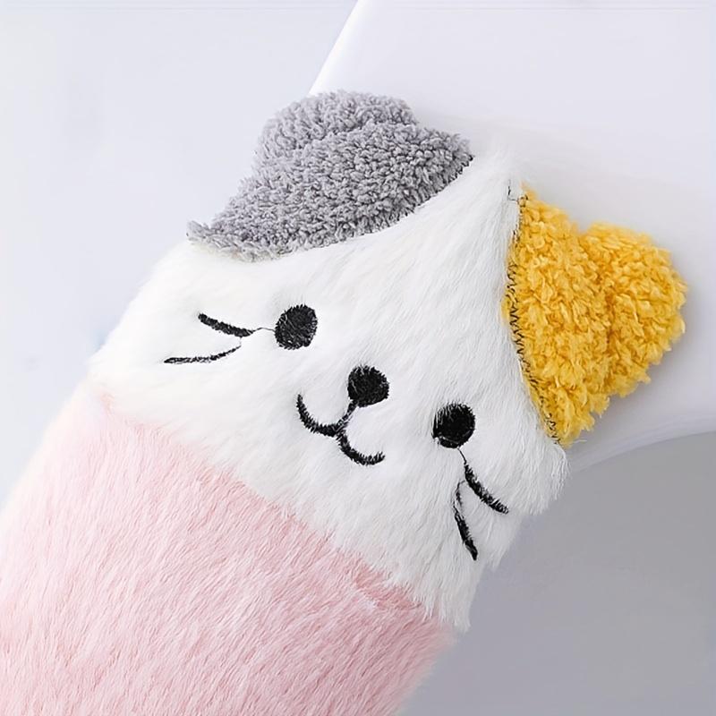 Animal Toilet Seat Cover with Self-adhesive Installation, Reusable Fabric Cover with Cute Decoration, Suitable for All Seasons