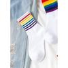 Female Spring and Autumn Fashion New Rainbow Sport Tube Socks