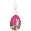 30/12PCS Easter Eggs Pendant Kit with Rabbit Painting Colorful Funny Painted Paper Eggs Educational Foam Hanging Ornaments