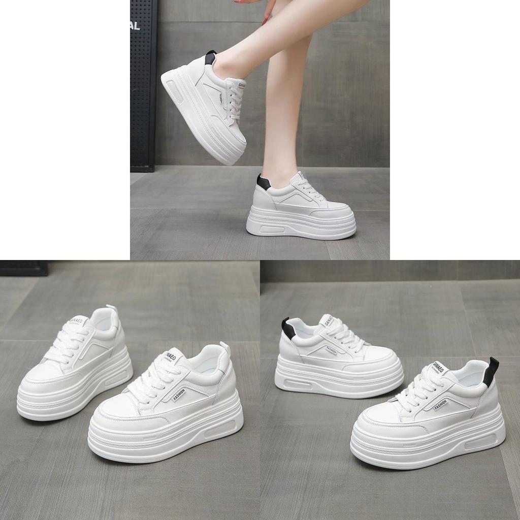 Autumn White Platform Shoes With Flexible Rubber Outsole For Daily Comfort And Style