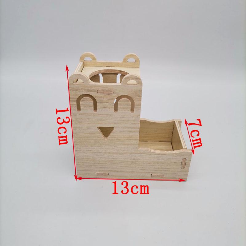 Solid Wood Double-Layer Hamster House with Swing & Seesaw