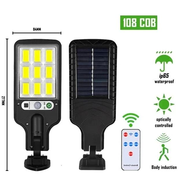 

1/2Pack Solar LED Street Lights PIR датчик движения с дистанционным управлением 3 режима освещения для наружного двора, сада, гаража 1 Pack