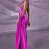 2025 High-Waist Solid Color Halter Neck Long Skirt - Spring/Summer Commuting & Evening Dress