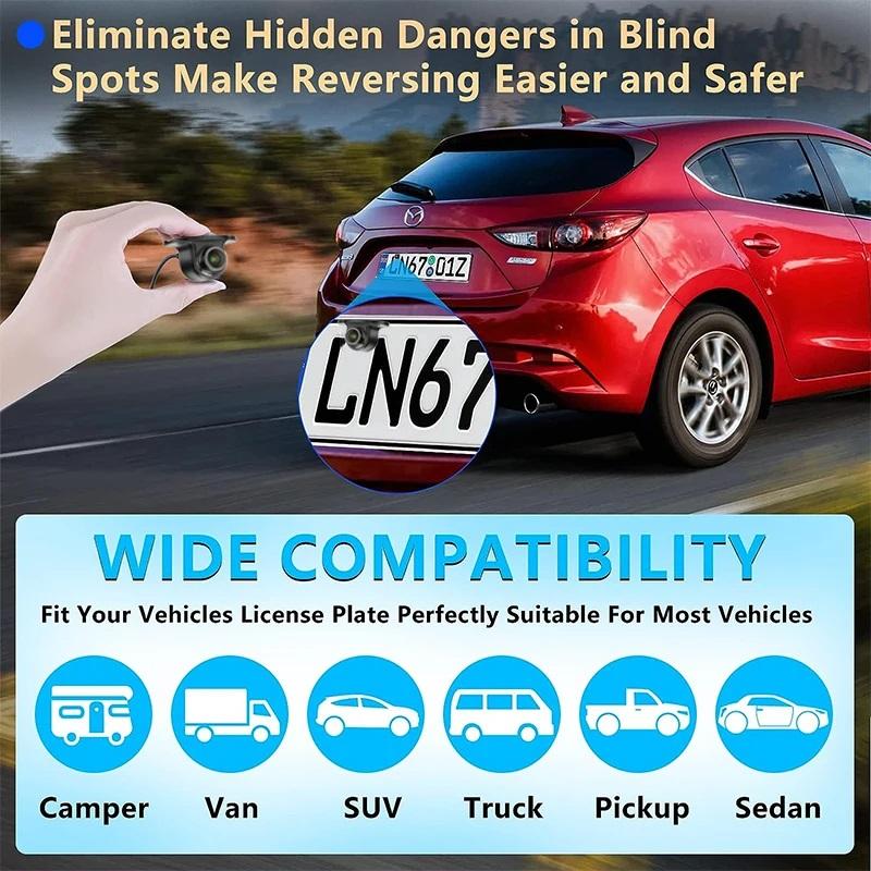 1080P AHD/CVBS Car Rear/Front/Side View Camera Kit - Night Vision Backup Cam with Parking Guide Mirror