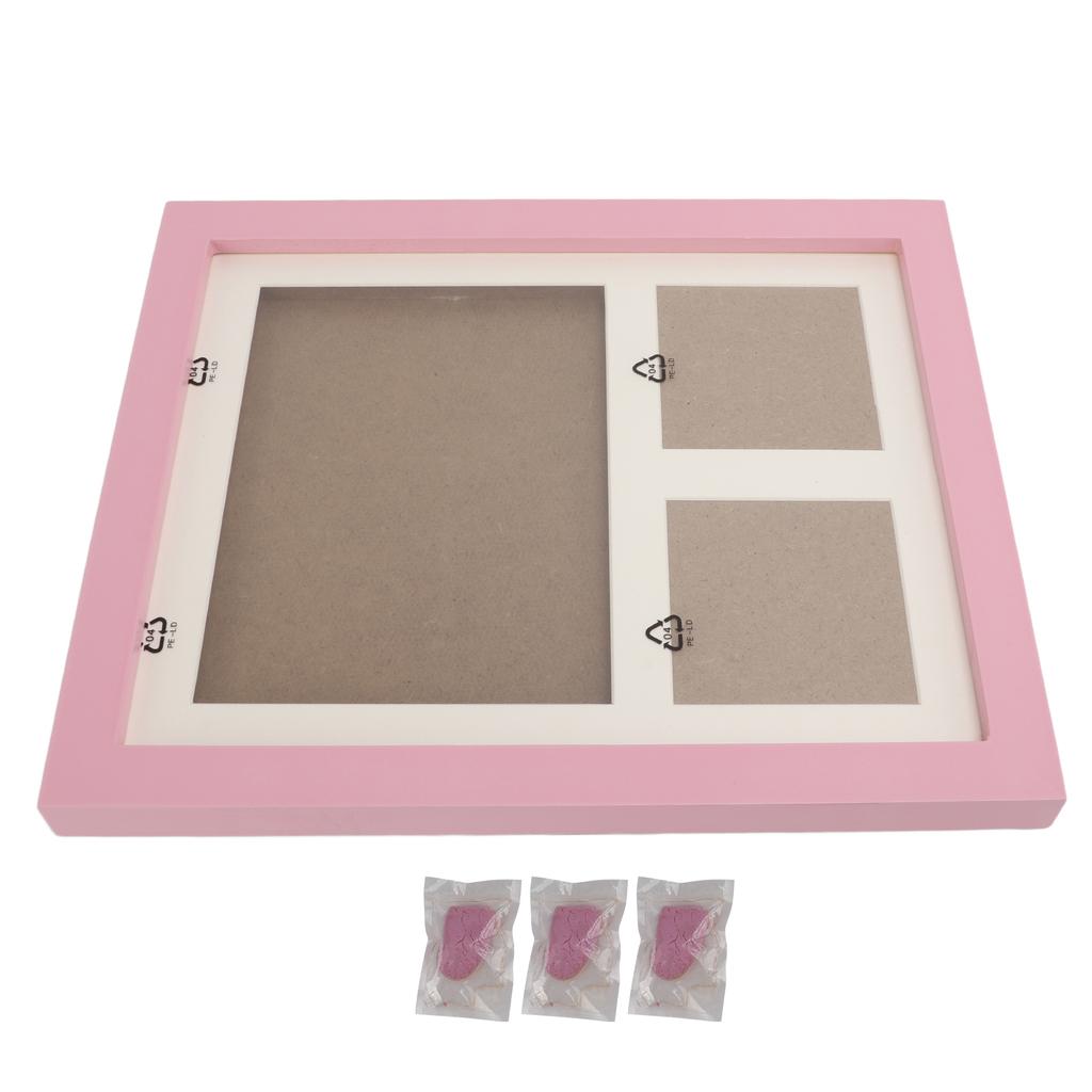 Dog Cat Paw Prints Pet Wall Frame Paw Print Kit for Dog Owner Cat Owner Pet LoversPink Mud Pink Frame