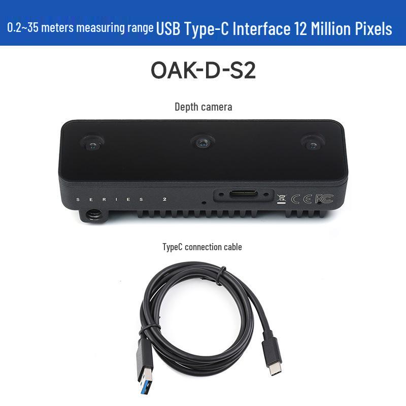 Micro-Snow OAK-D-S2 AI Vision Kit: 12MP Embedded Machine Vision for Image Recognition OAK-D-S2