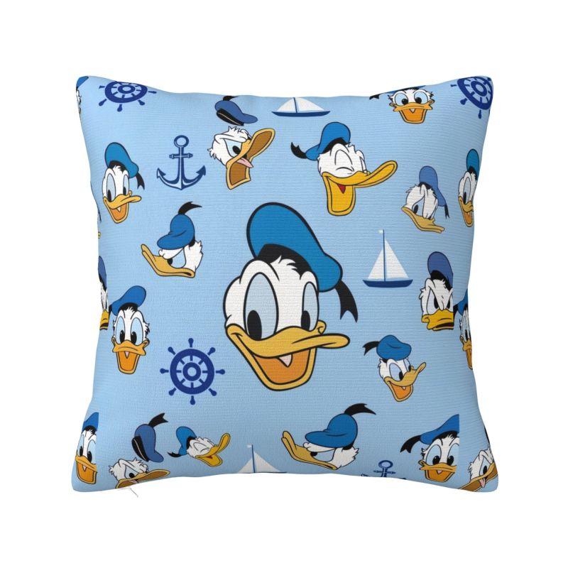 Custom Disney Anime Donald Duck Pillow Covers Bedroom Decoration Kawaii Cute Cartoon Outdoor Cushions Square Pillowcase