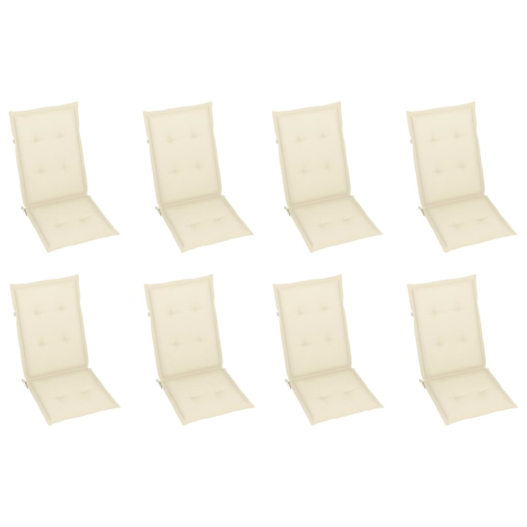 Foldable Garden Chairs with Cushions 8 pcs Solid Acacia Wood