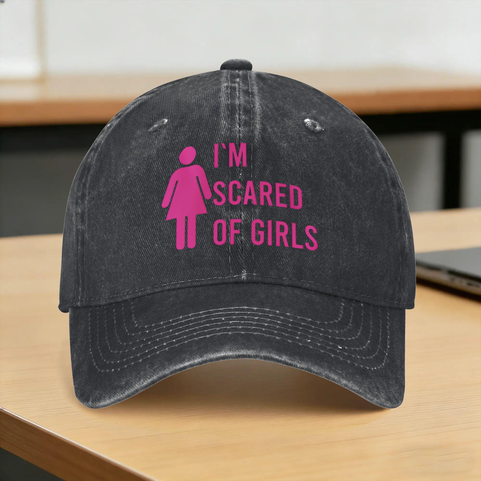 Baseball Cap Im Scared of Girls Summer yk Cool Trucker Hat Unisex Women Custom DIY Outdoor Gym SunProof Baseball Caps One Size