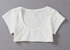 [DOKiDOKi] Ultra-short T-shirt (White) - Sexy, barely-there undershirt, sheer cut-and-sew top, size M