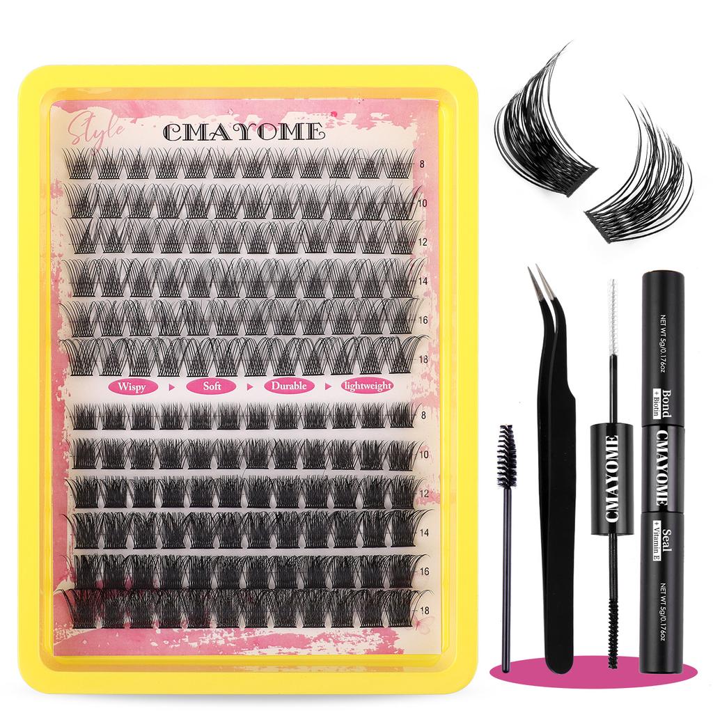 Single Cluster C Curl Multiple Hair False Eyelashes Natural Density 8-18Mdiy Segmented Eyelashes