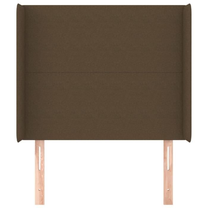 VidaXL Tête de lit avec oreilles Marron foncé 103x16x118-128 cm Tissu3119293
