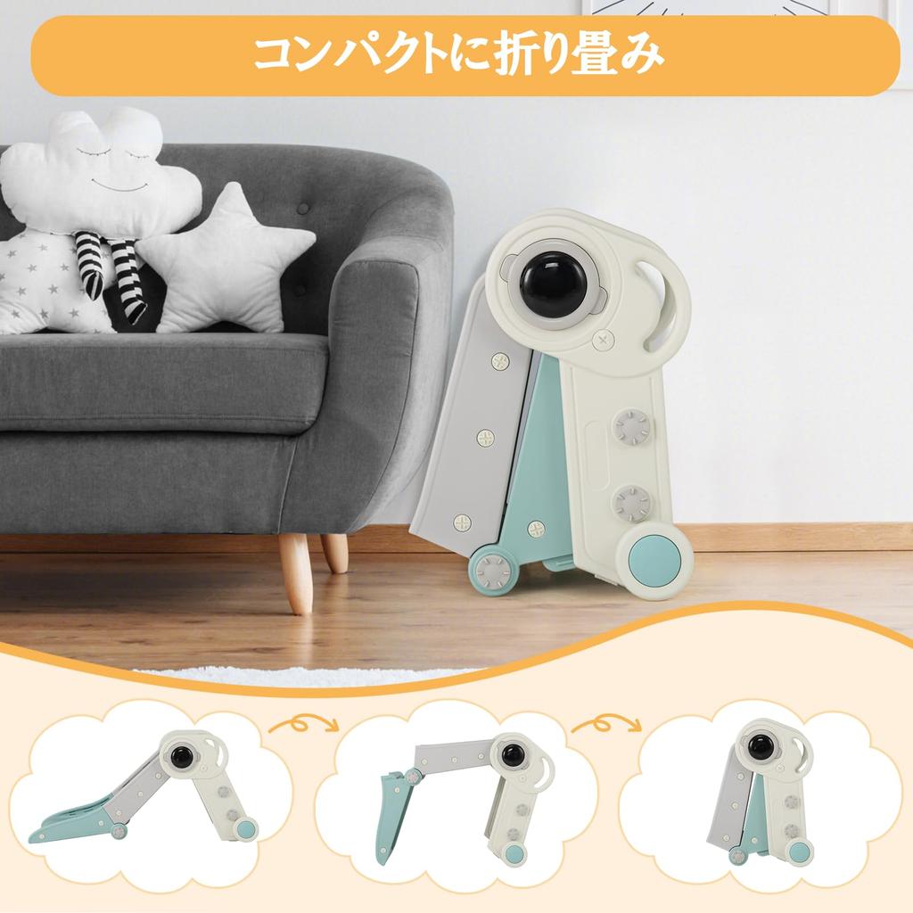 GYMAX Indoor Kids Slide, Folding Slide, 18.5" W X 47.5" D X 21.5" H, Easy Assembly, Safe Design, Compact Storage, Easy-Grip Handrails, Non-Slip