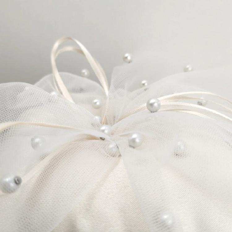 Unique Pearls Rings Bearer Pillow Cushion Bows for Proms, Anniversaries, Ceremonies, Wedding Embellishments