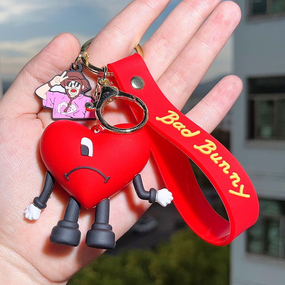 Charming Bad Bunny Soft Rubber Keychain: Cute, Personalized Pendant