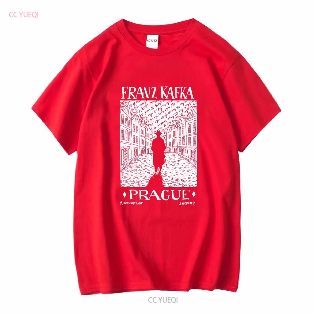 Vintage 1991 Franz Kafka Prague Art T Shirt Size XL Black vintage Washed streetwear Comfortable Slightly fashion Casual